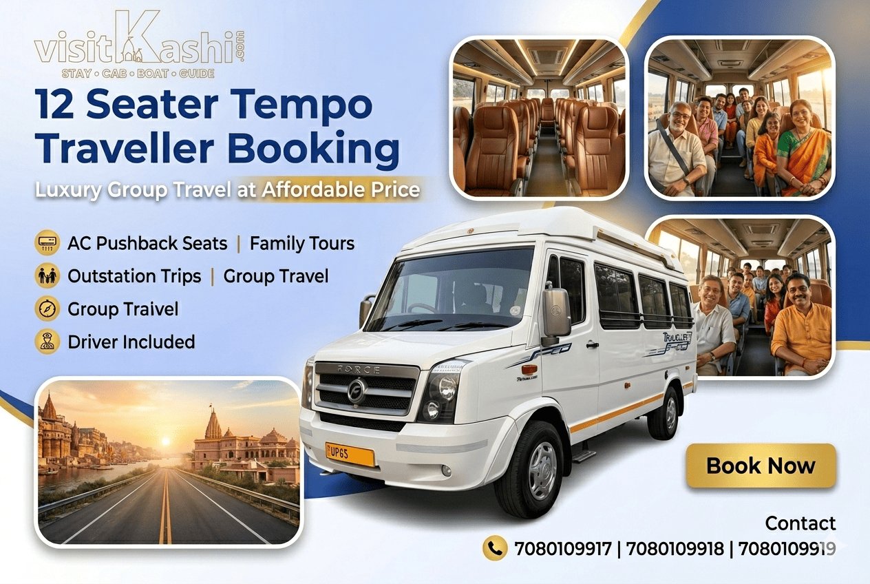 12 Seater Tempo Traveller cab booking Varanasi – VisitKashi